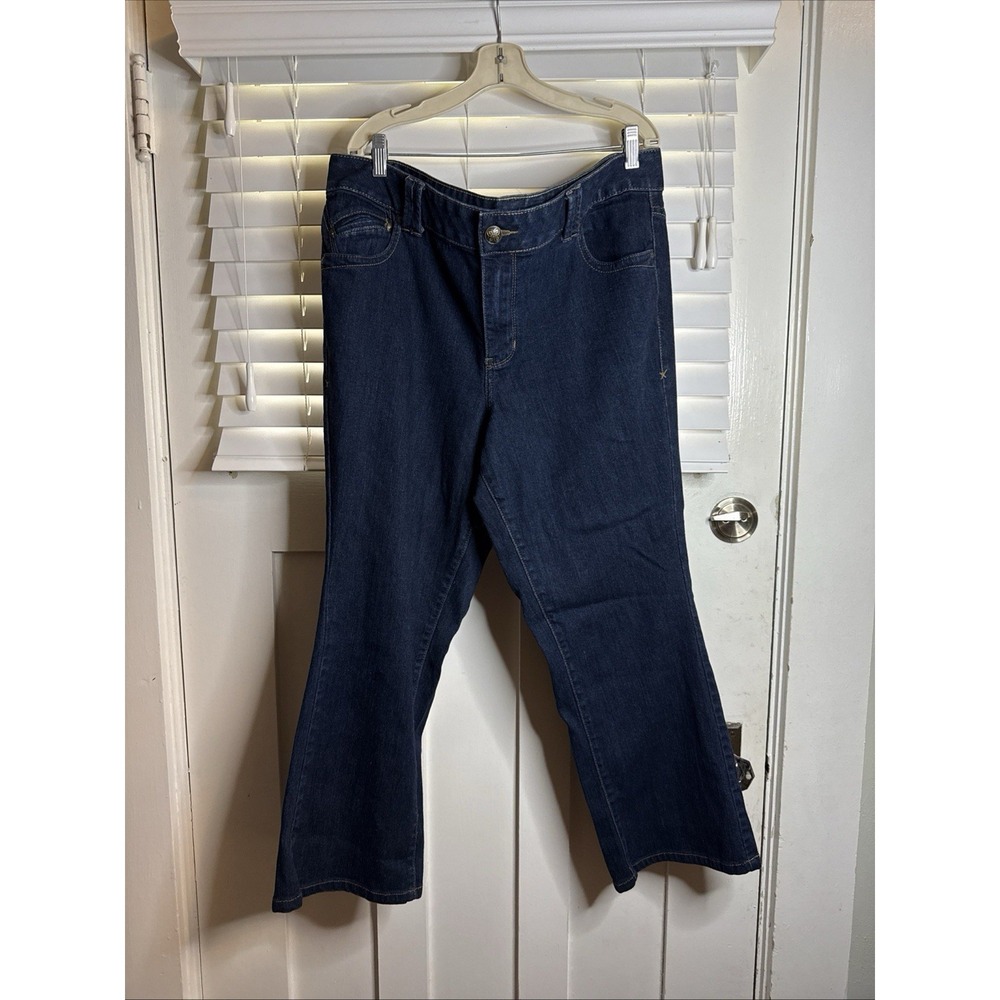 Lane Bryant Size 20 Petite Distinctly Boot Cut 5-Pocket Jeans Blue Dark Wash